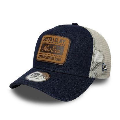 Casquette Trucker 9FORTY Patch Denim A-Frame bleu foncé NEW ERA