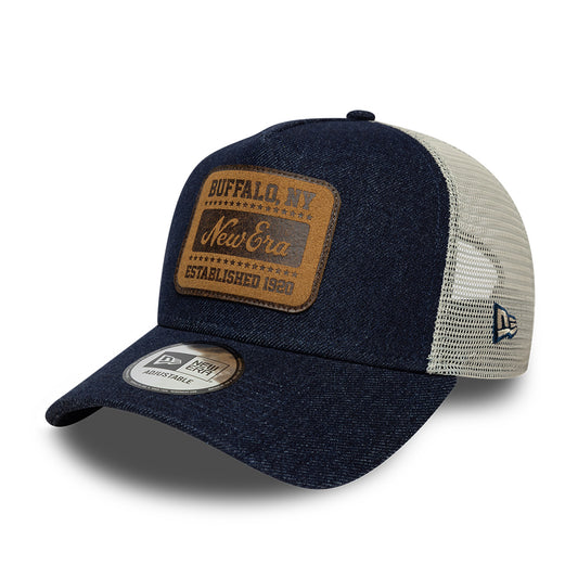 Casquette Trucker 9FORTY Patch Denim A-Frame bleu foncé NEW ERA