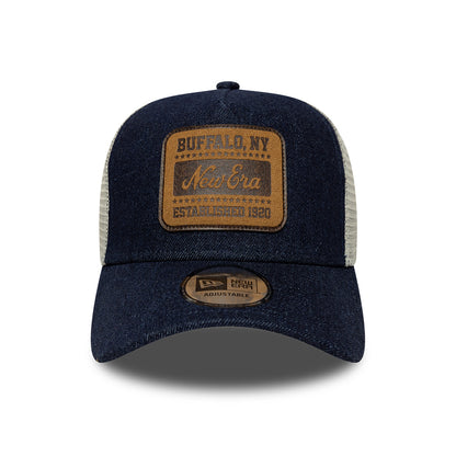 Casquette Trucker 9FORTY Patch Denim A-Frame bleu foncé NEW ERA