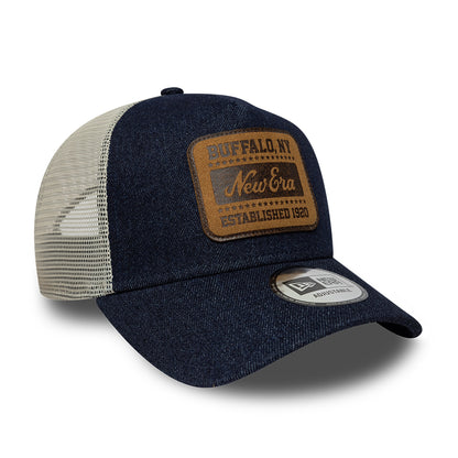 Casquette Trucker 9FORTY Patch Denim A-Frame bleu foncé NEW ERA