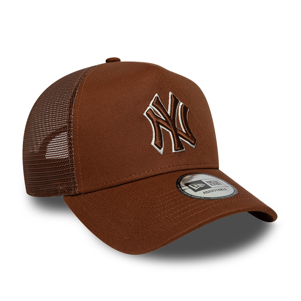 Casquette Trucker 9FORTY MLB Outline A-Frame New York Yankees marron profond-crème NEW ERA