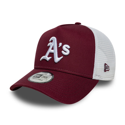 Casquette Trucker 9FORTY MLB League Essential A-Frame Athletics bordeaux-blanc NEW ERA