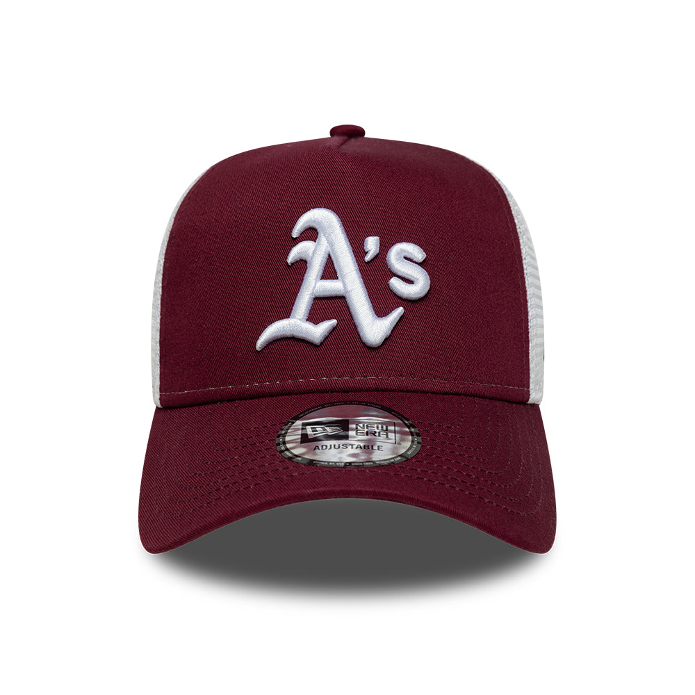 Casquette Trucker 9FORTY MLB League Essential A-Frame Athletics bordeaux-blanc NEW ERA