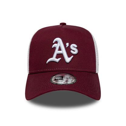 Casquette Trucker 9FORTY MLB League Essential A-Frame Athletics bordeaux-blanc NEW ERA