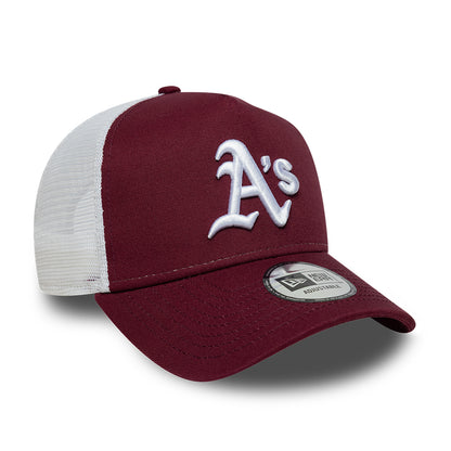 Casquette Trucker 9FORTY MLB League Essential A-Frame Athletics bordeaux-blanc NEW ERA