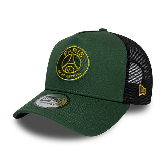 Casquette Trucker Seasonal A-Frame Paris Saint-Germain FC vert foncé NEW ERA