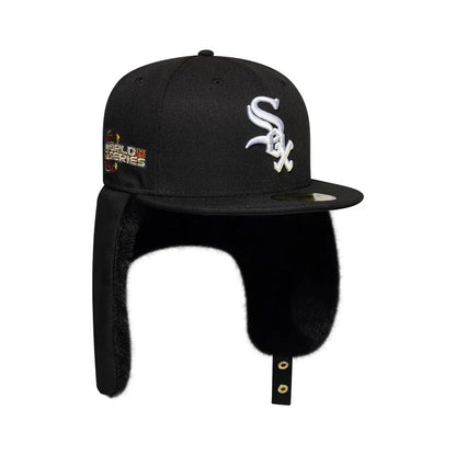Casquette 59FIFTY MLB World Series Dogear Avec Protège-Oreilles Chicago White Sox noir-blanc NEW ERA