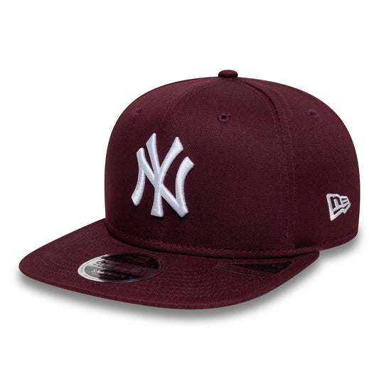 Casquette Snapback 9FIFTY New York Yankees MLB League Essential Original Fit bordeaux-blanc NEW ERA