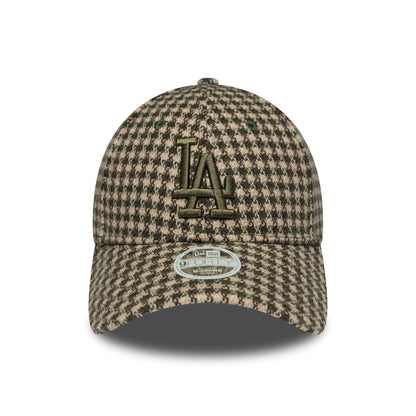 Casquette Femme 9FORTY M-Crown MLB Houndstooth L.A. Dodgers camel-olive NEW ERA