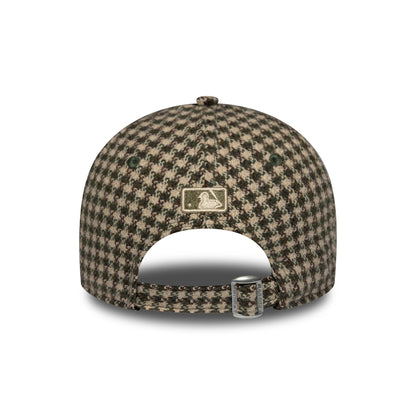 Casquette Femme 9FORTY M-Crown MLB Houndstooth L.A. Dodgers camel-olive NEW ERA