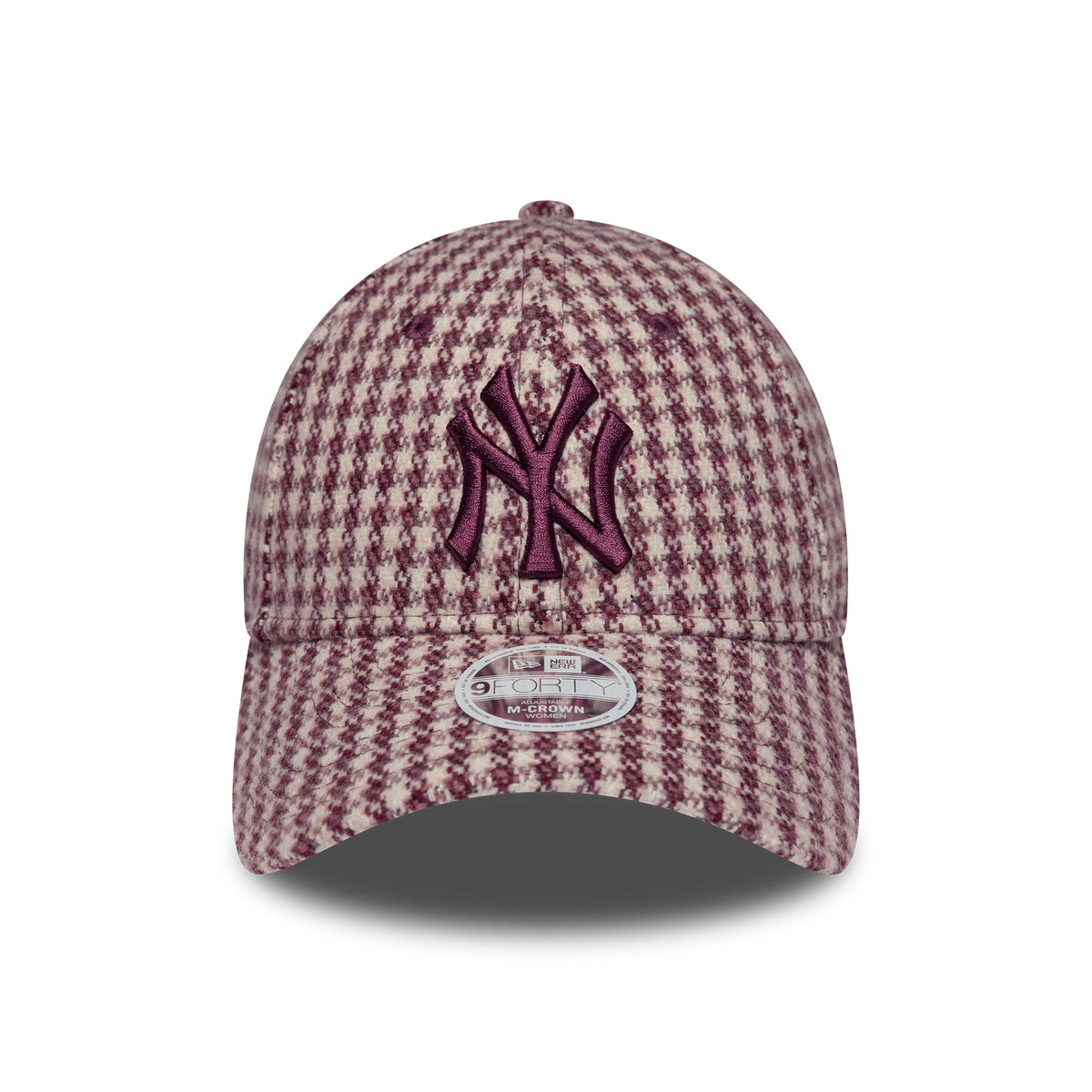 Casquette Femme 9FORTY M-Crown MLB Houndstooth New York Yankees crème-bordeaux NEW ERA