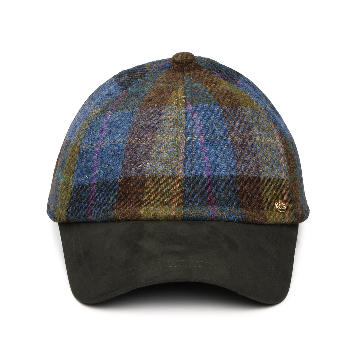 Casquette en HARRIS TWEED mousse-bleu FAILSWORTH