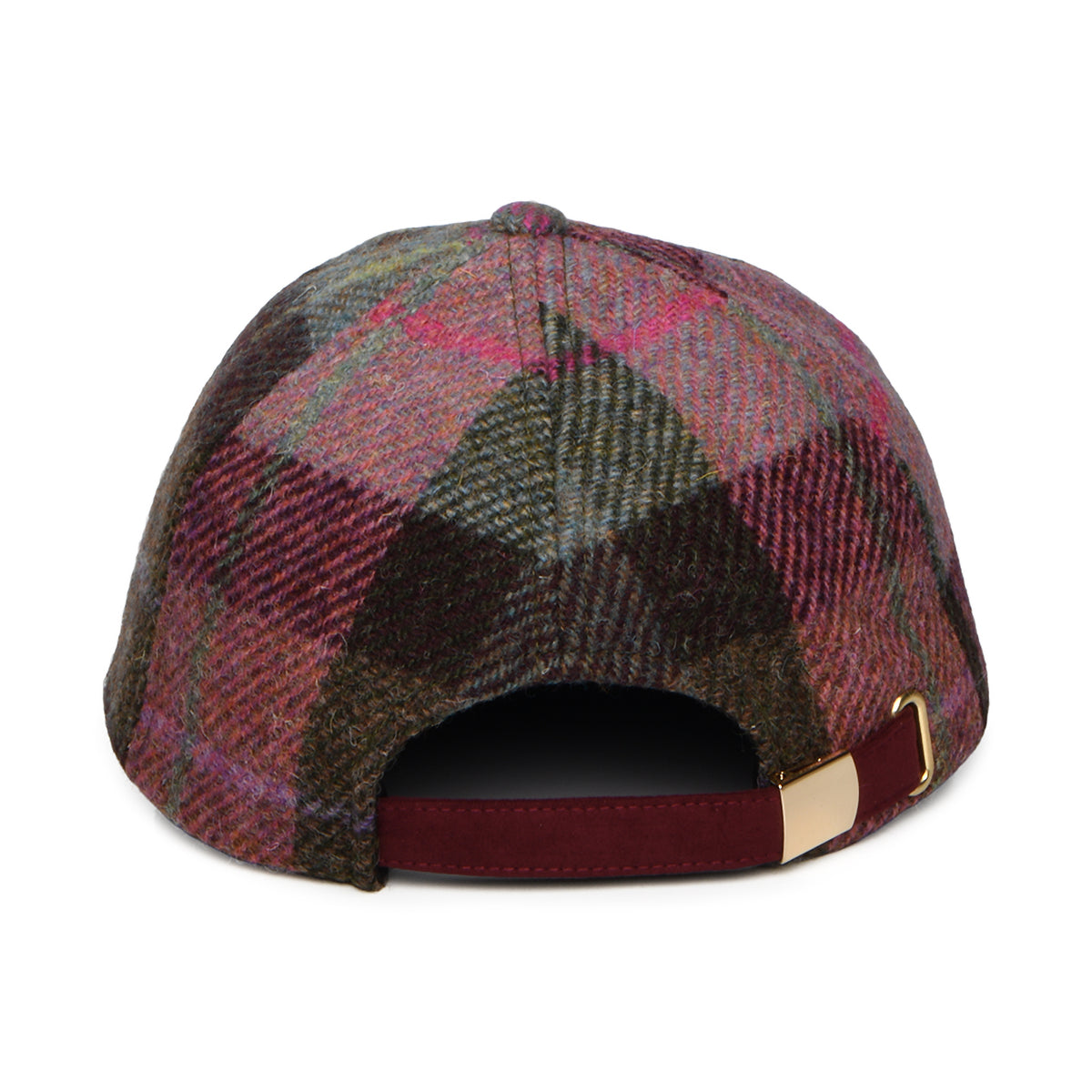 Casquette en HARRIS TWEED bordeaux-mousse FAILSWORTH
