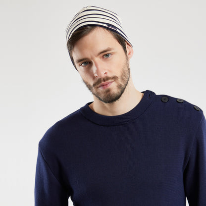 Bonnet en Coton Interlock à Rayures Treguier naturel-bleu marine ARMOR LUX