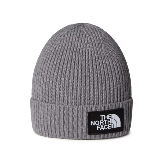 Bonnet Enfant Recyclé à Revers TNF Logo Box gris moyen THE NORTH FACE