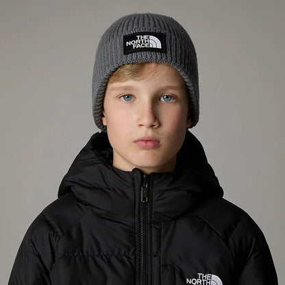Bonnet Enfant Recyclé à Revers TNF Logo Box gris moyen THE NORTH FACE