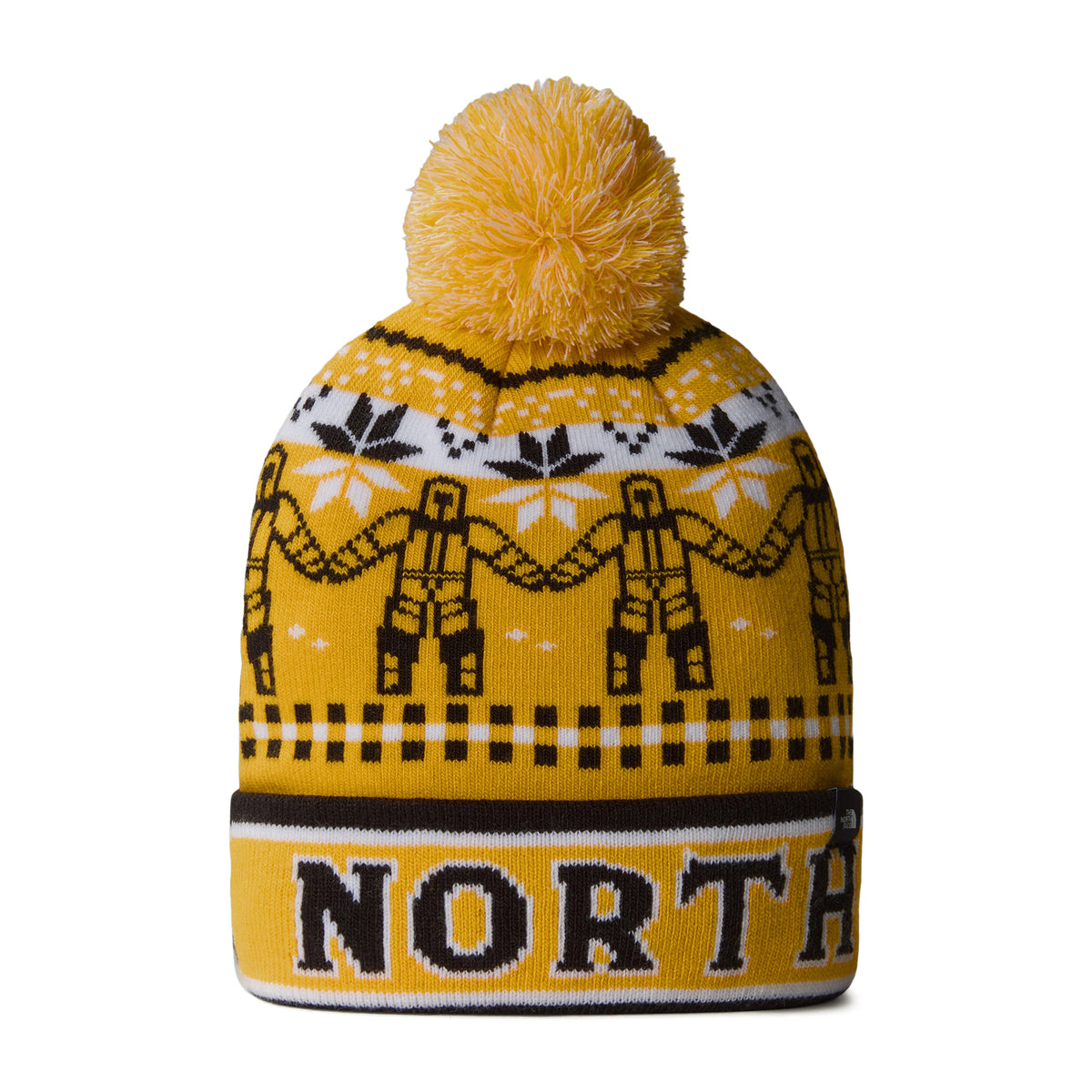 Bonnet à Pompon Enfant Ski Tuke jaune-noir THE NORTH FACE