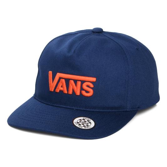 Casquette Snapback Enfant à Visière Incurvée Drop V Logo II indigo-orange VANS