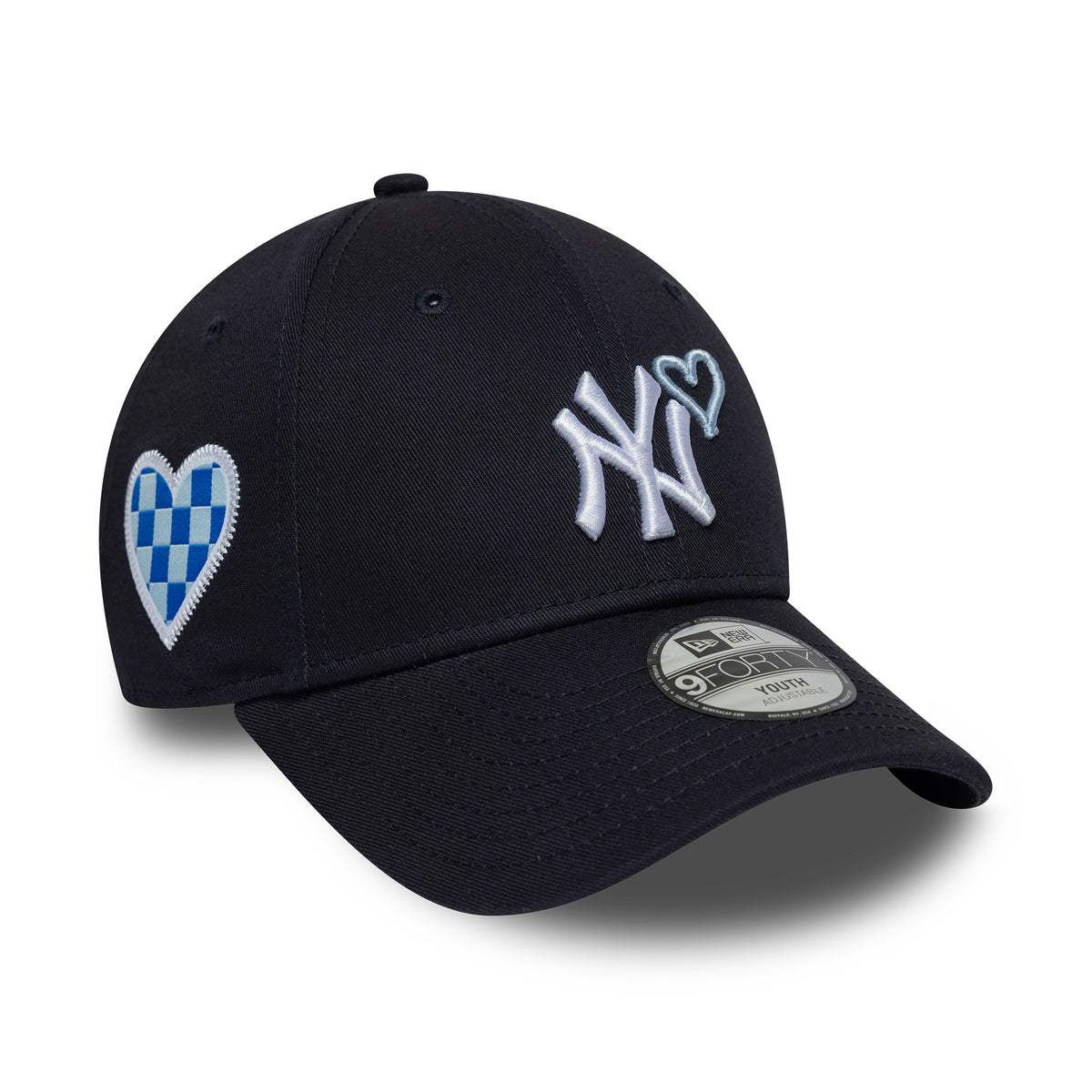 Casquette Enfant 9FORTY MLB Heart Icon New York Yankees bleu marine-blanc NEW ERA