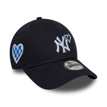 Casquette Enfant 9FORTY MLB Heart Icon New York Yankees bleu marine-blanc NEW ERA