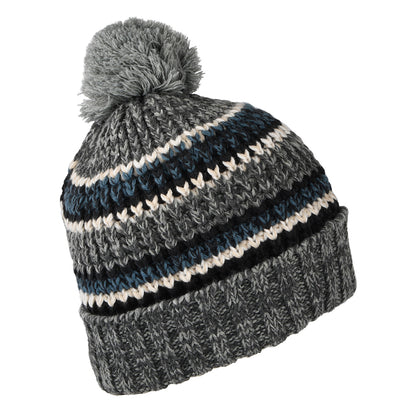 Bonnet à Pompon à Rayures Recyclé Goser gris chiné BARTS