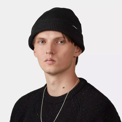 Bonnet Recyclé à Revers Gordan noir CARHARTT WIP