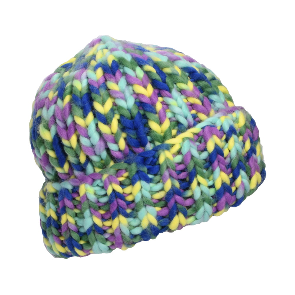 Bonnet Maille Teinte Par Sections Recyclé Miterra violette-citron vert BARTS