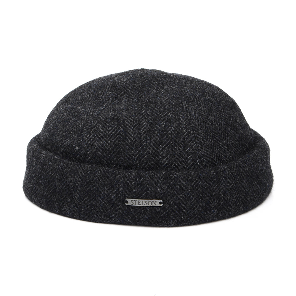 Bonnet Miki Breton en Laine à Chevrons gris foncé STETSON