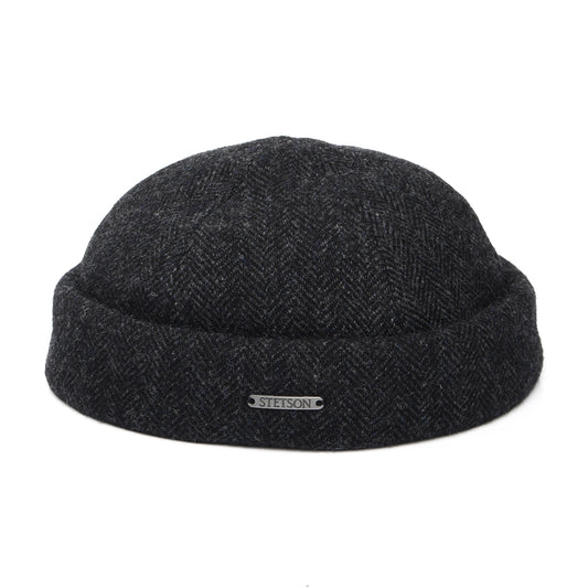 Bonnet Miki Breton en Laine à Chevrons gris foncé STETSON