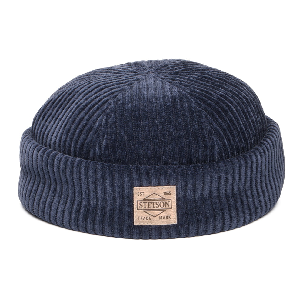 Bonnet Miki Breton en Jersey Côtelé bleu marine STETSON