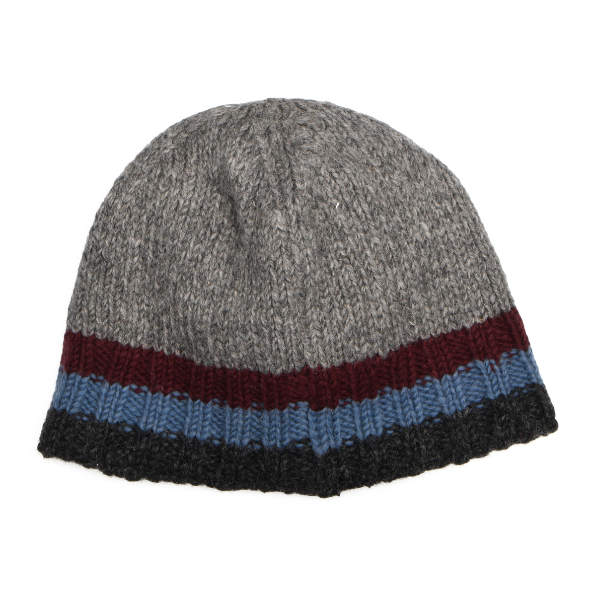 Bonnet Hi Rib gris-prune KUSAN