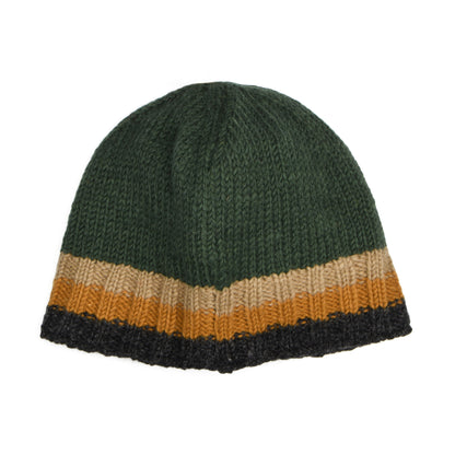 Bonnet Hi Rib vert-camel KUSAN