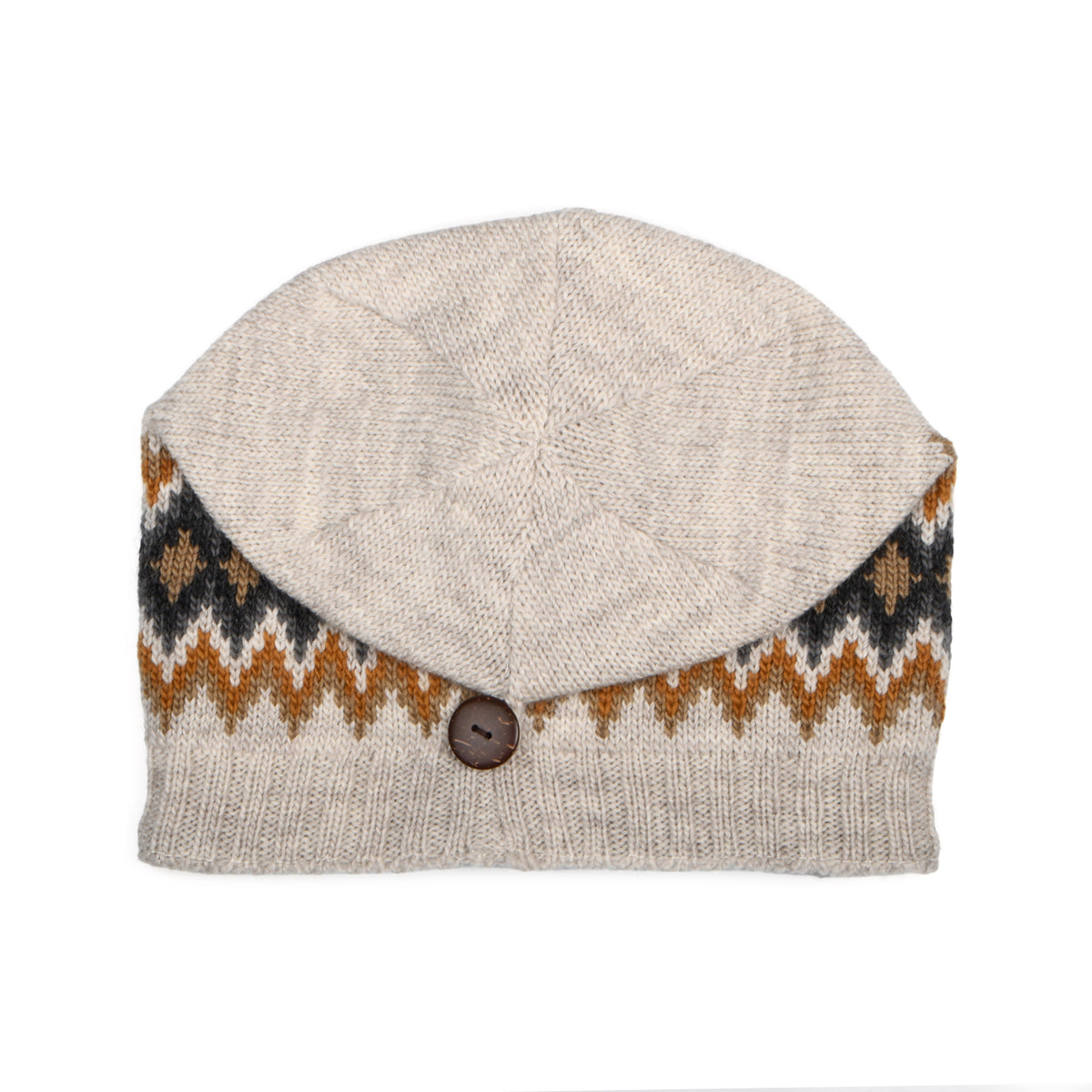 Bonnet Boutonné Losanges avoine-multi KUSAN