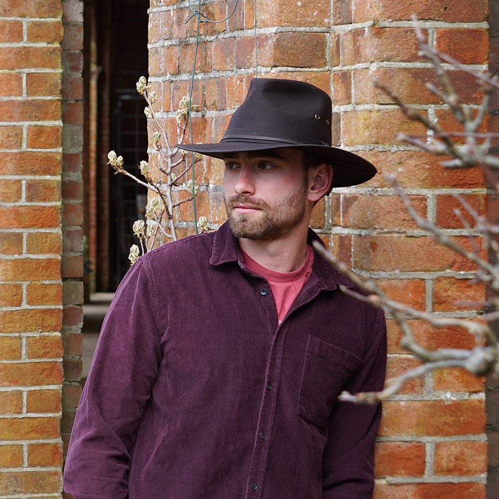 Chapeau Australien en Toile Cirée marron JAXON & JAMES - VENTE EN GROS