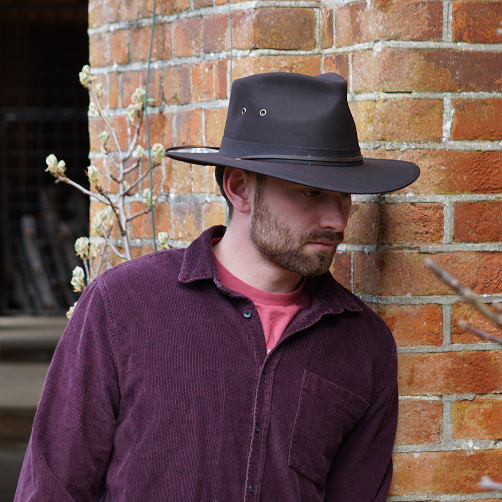 Chapeau Australien en Toile Cirée marron JAXON & JAMES - VENTE EN GROS