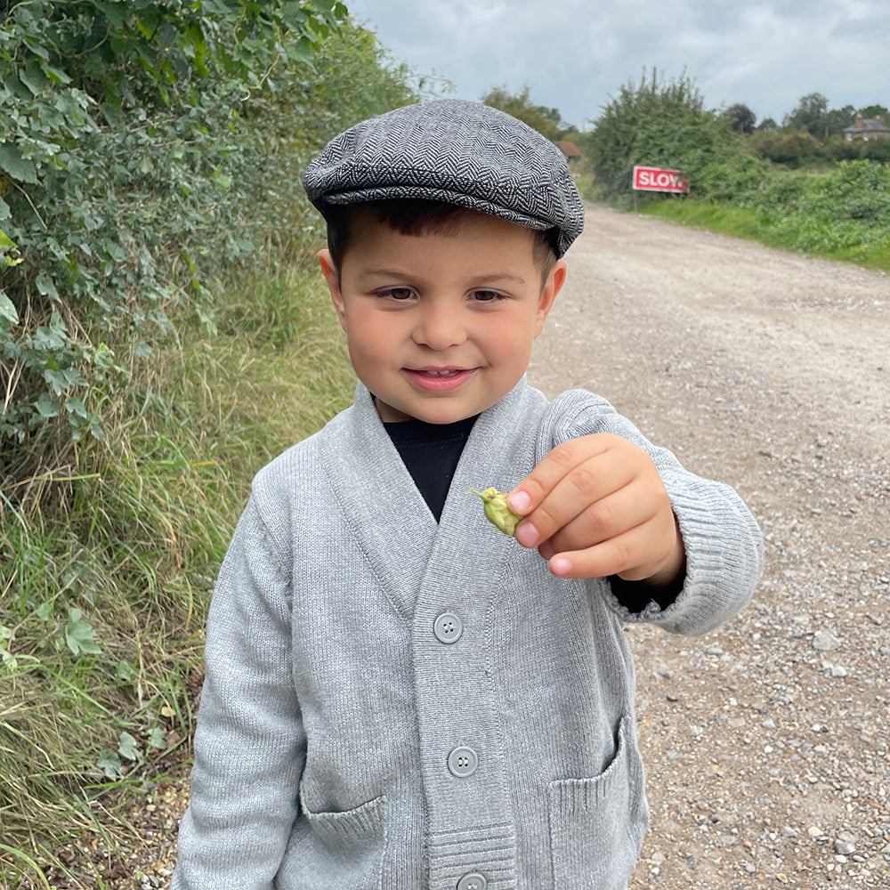 Casquette Plate Enfant à Chevrons gris JAXON & JAMES - VENTE EN GROS