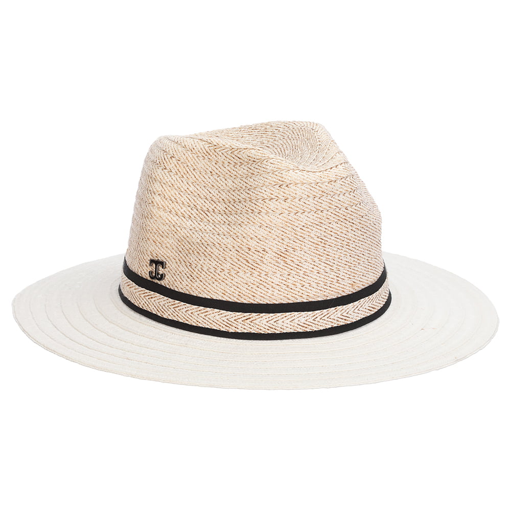 Chapeau Fedora Safari En Papier Tressé Bobbi blanc CALLANAN