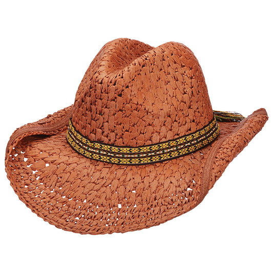 Chapeau Australien en Paille Toyo Crochetée Outlier rouille CAPPELLI