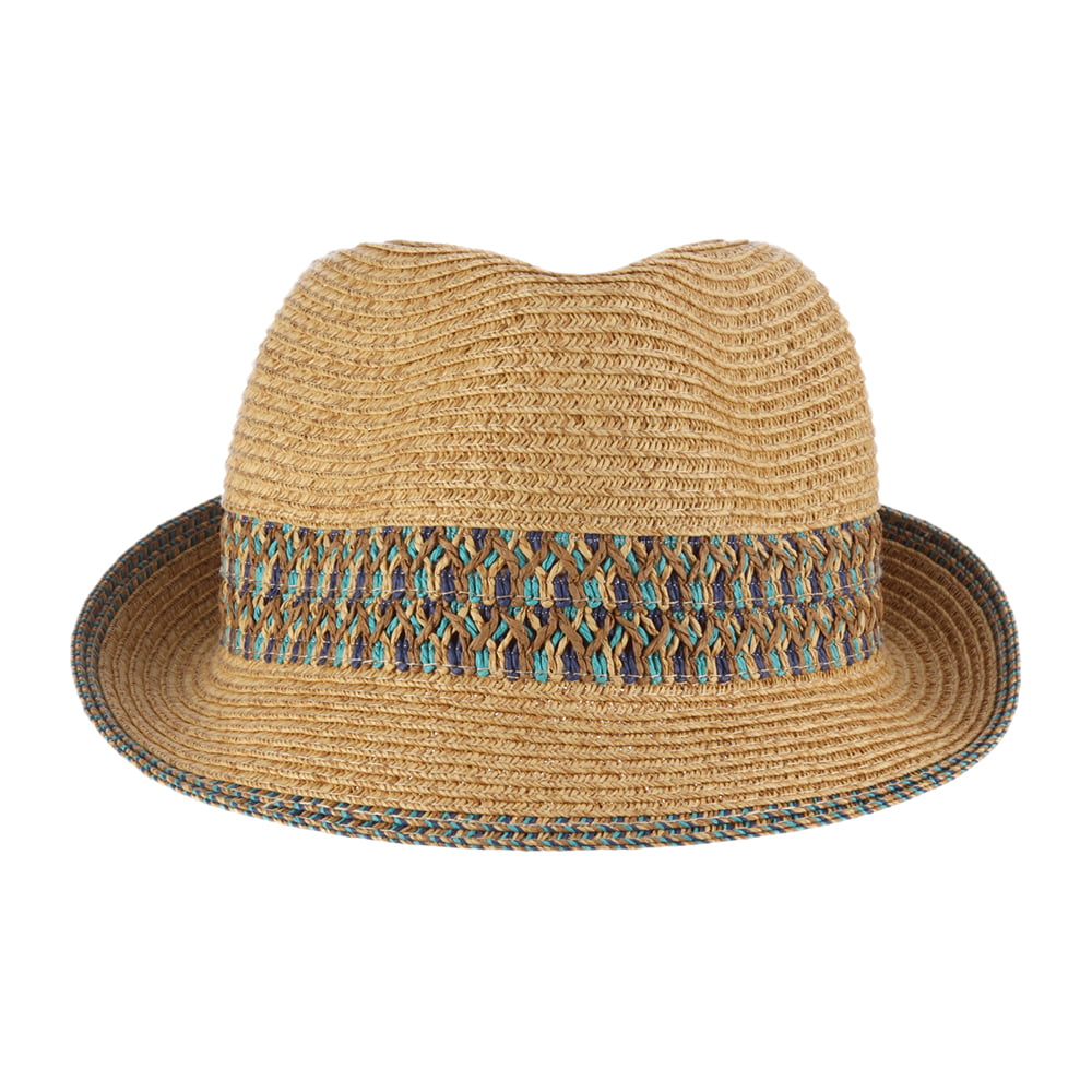 Chapeau Trilby En Papier Tressé naturel-bleu CAPPELLI
