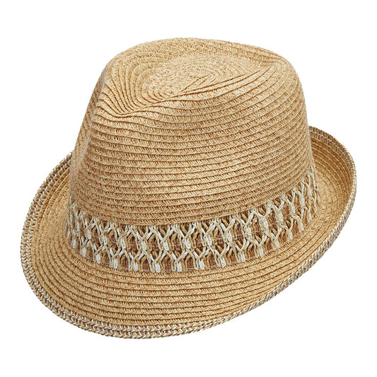 Chapeau Trilby En Papier Tressé naturel CAPPELLI