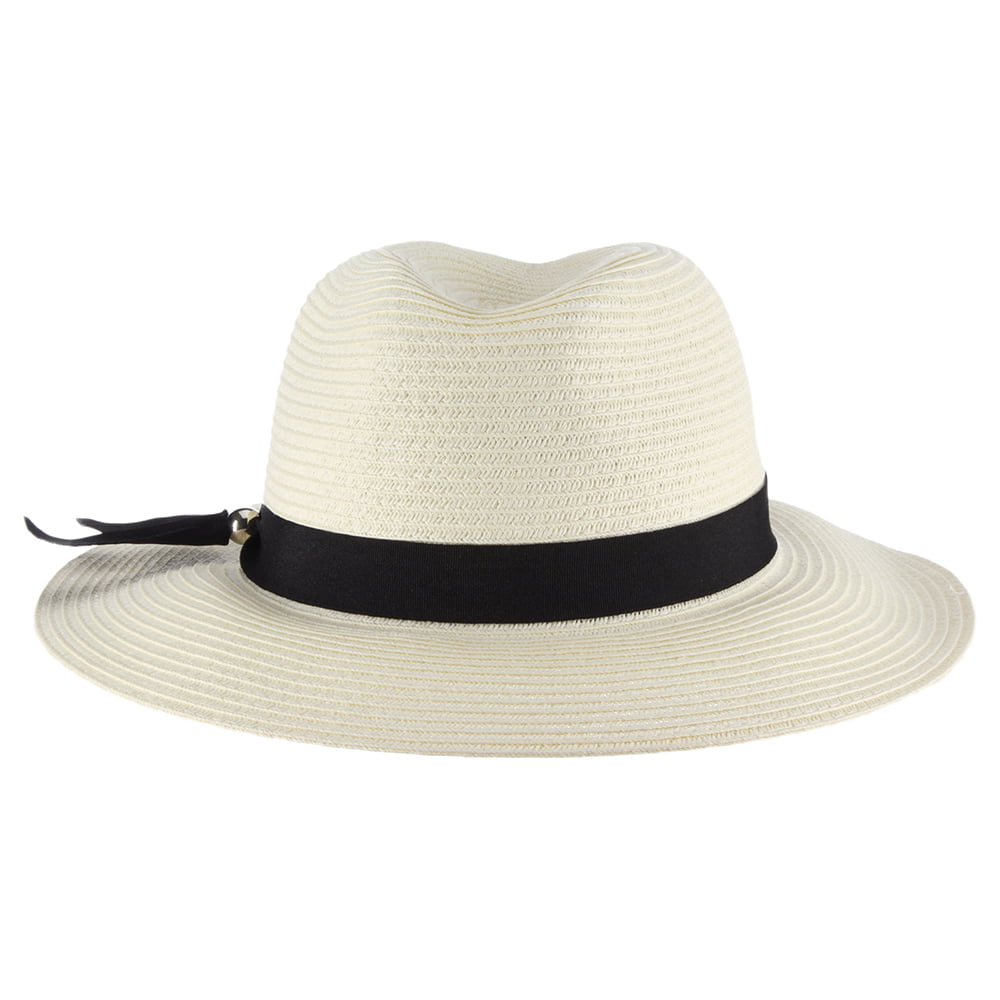 Chapeau Fedora Safari En Papier Tressé Beatty ivoire SCALA