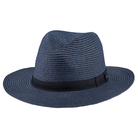 Chapeau Fedora en Paille Toyo Aveloz bleu marine BARTS
