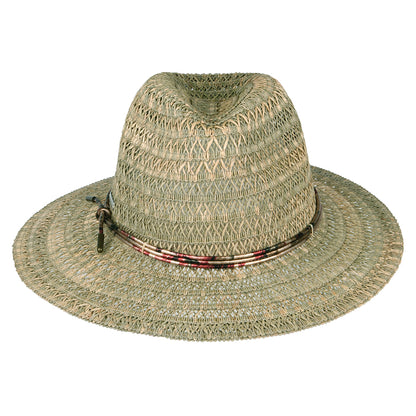 Chapeau Fedora en Paille à Motifs naturel SEEBERGER