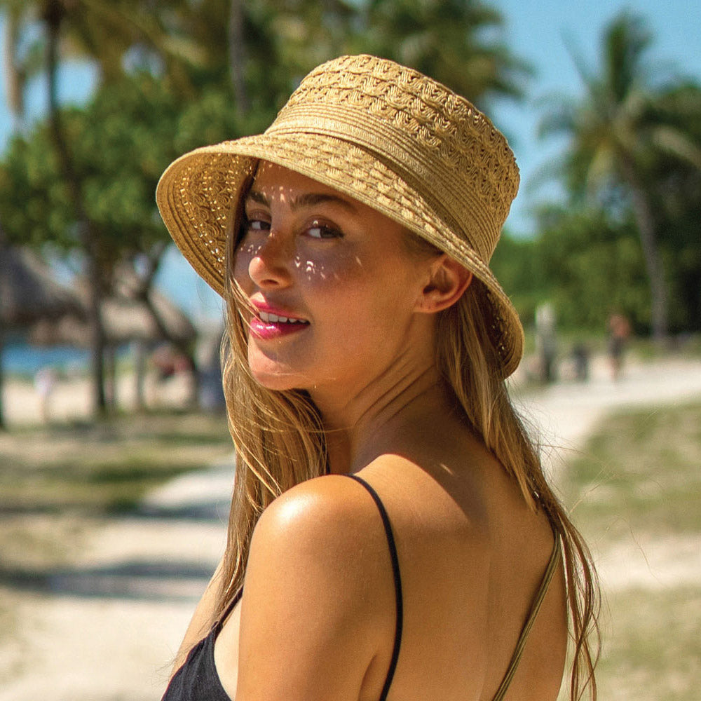 Chapeau Bob en Papier Tressé Sorina toast CAPPELLI