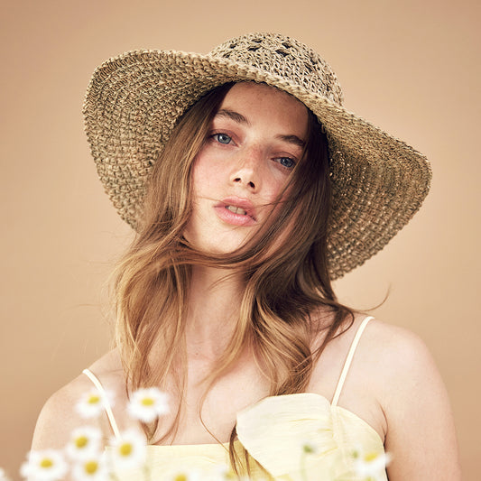 Chapeau Capeline Été en Jonc de Mer Crocheté naturel SEEBERGER