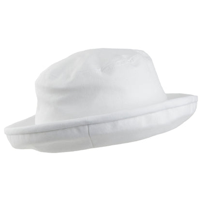 Chapeau Bob Pliable en Lin et Coton Arbres blanc SUR LA TÊTE