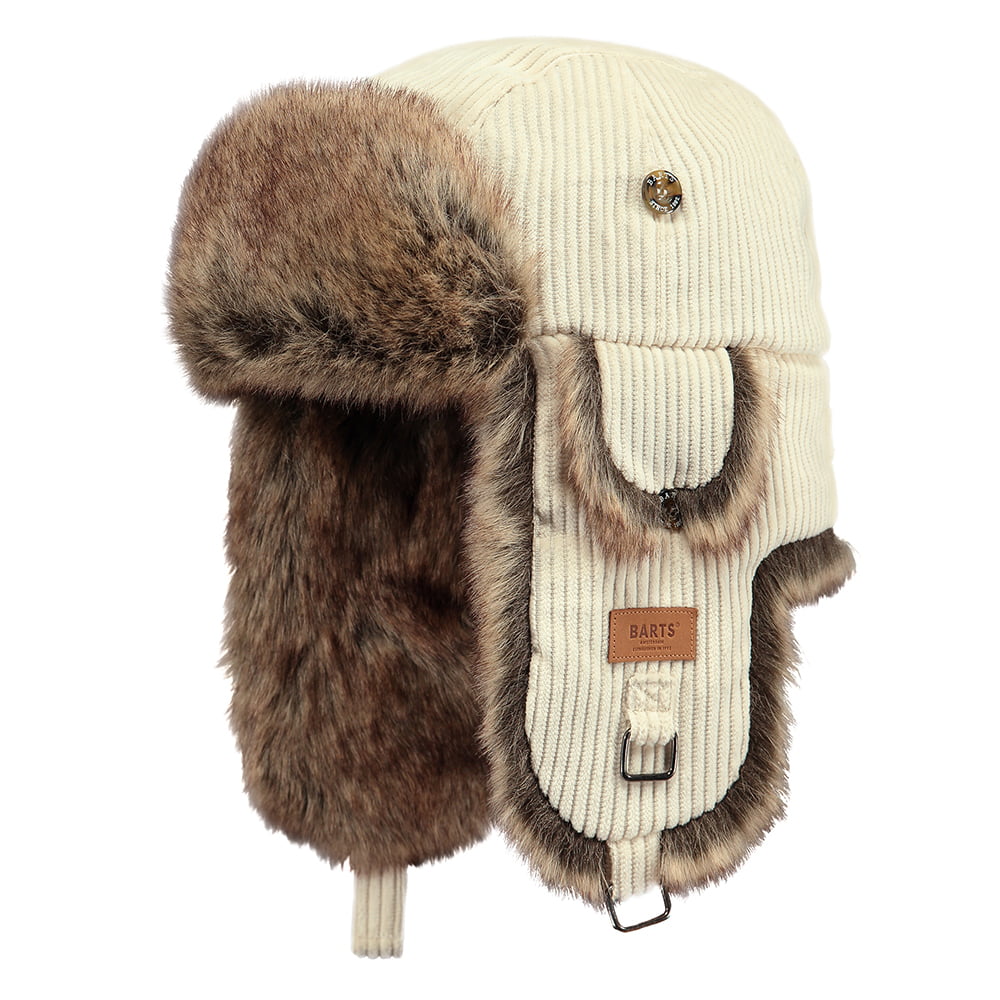 Chapka en Velours Côtelé Rib Bomber crème BARTS