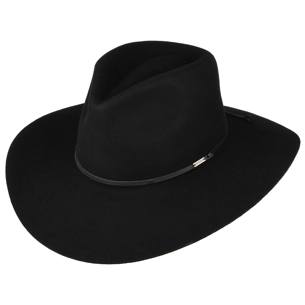 Chapeau Fedora en Laine Feutrée Hailey noir BRIXTON
