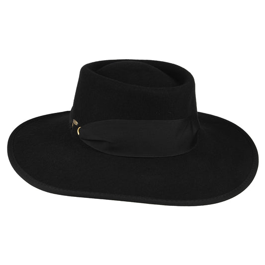 Chapeau Gaucho en Laine Feutrée noir SCALA