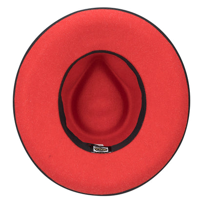 Chapeau Fedora Rancher Dillane noir-rouge SCALA